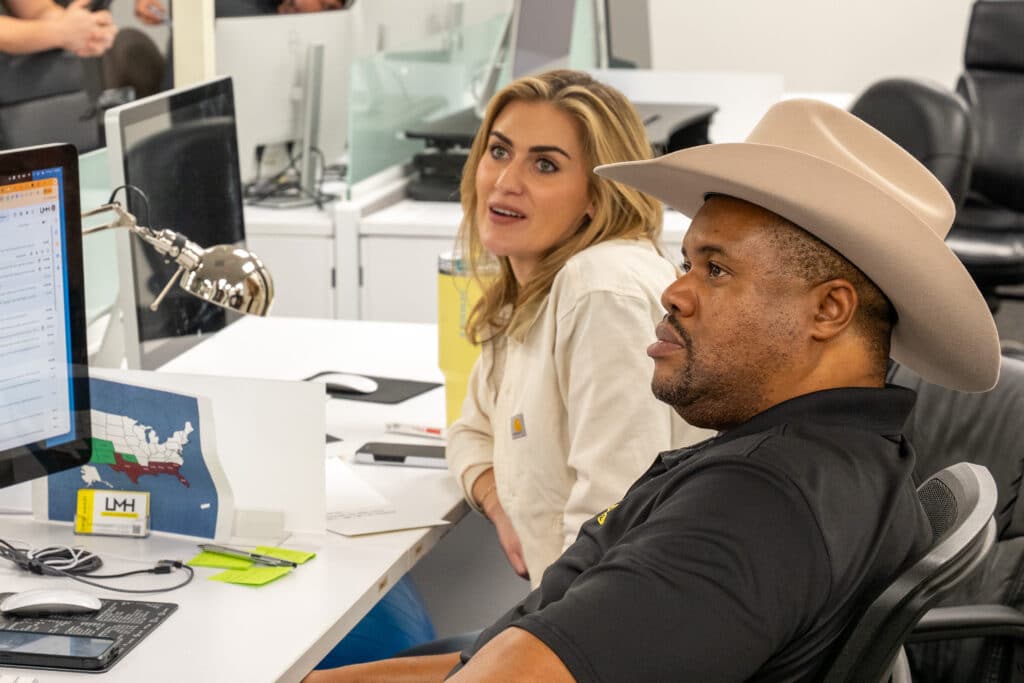 Home services marketing team at work